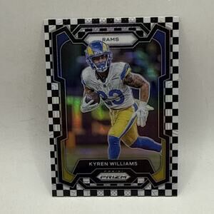 2023 KYREN WILLIAMS PRIZM BLACK AND WHITE CHECKERBOARD SP RAMS NFL